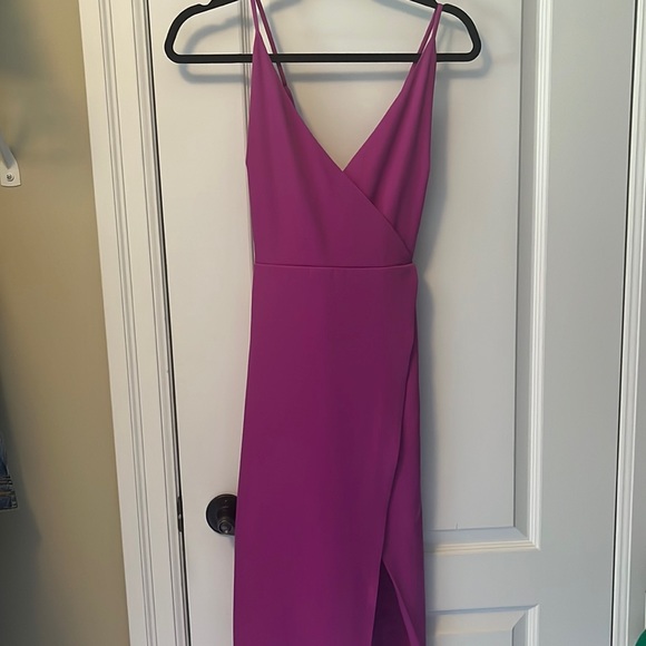 Fuschia/ Electric Purple midi dress by LOVERS + FRIENDS on Revolve - Picture 4 of 5